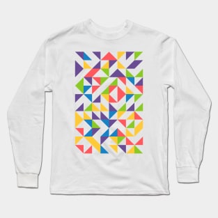 Creative Geometric Colourful Triangle Pattern #15 Long Sleeve T-Shirt